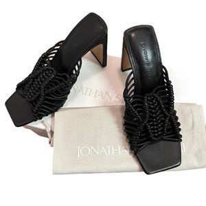 NEW Jonathan Simkhai Niki Strappy Square Toe Sandal Black